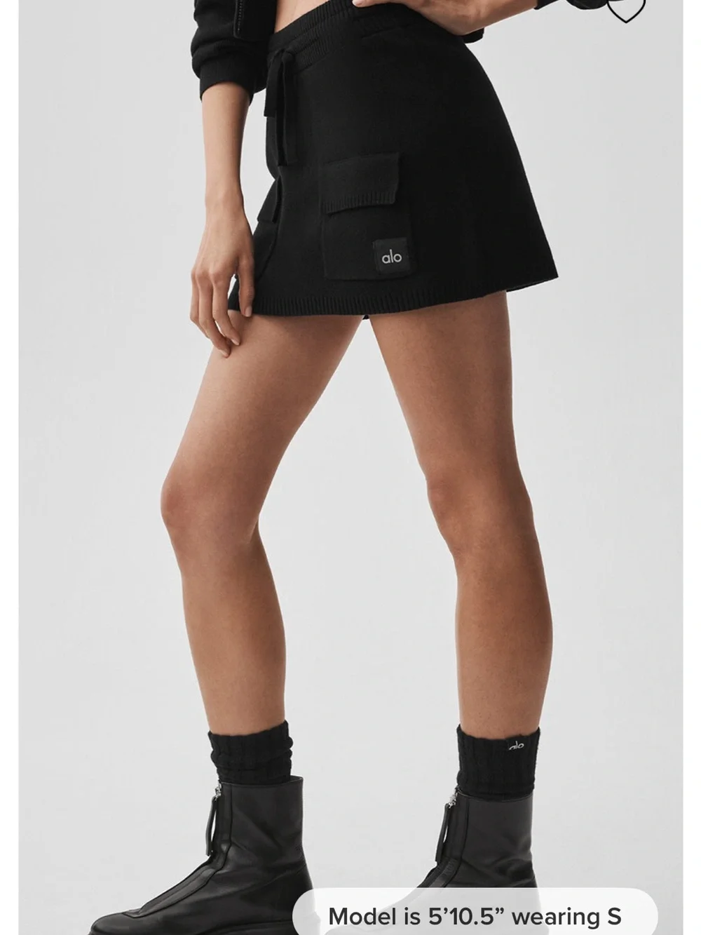 Alo Yoga Scholar Knit Cargo Skirt - black size S